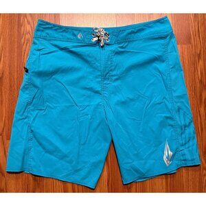 Volcom Board Shorts Mens 38 10" Blue Beach Swim Trunks